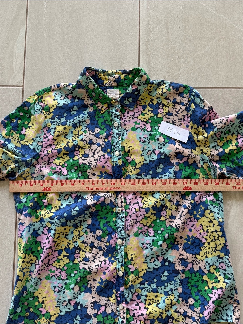 J.Crew Floral Button Down Shirt Women L Oversized Cotton Colorful - Picture 8 of 9